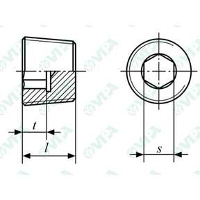 DIN 906 internal drive pipe plug with conical thread hex socket