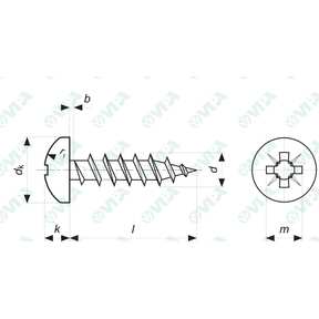 DIN 7505 B pozi pan head chipboard screws